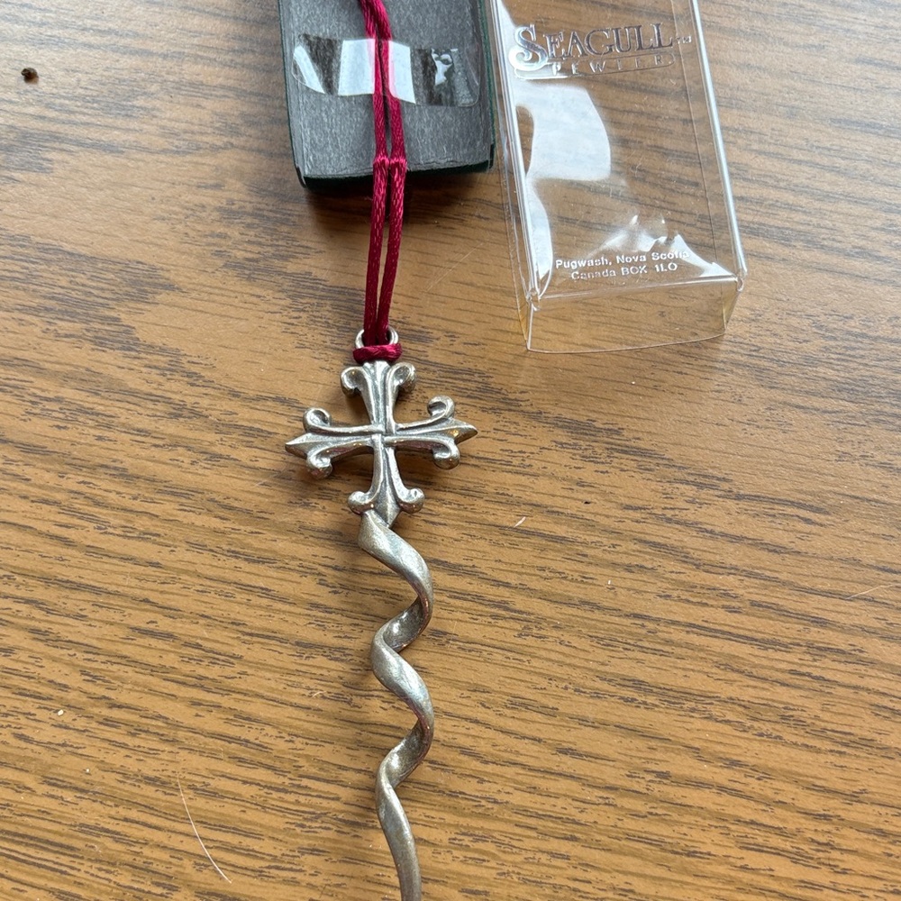 Cross Pewter Silver Cross Ornament